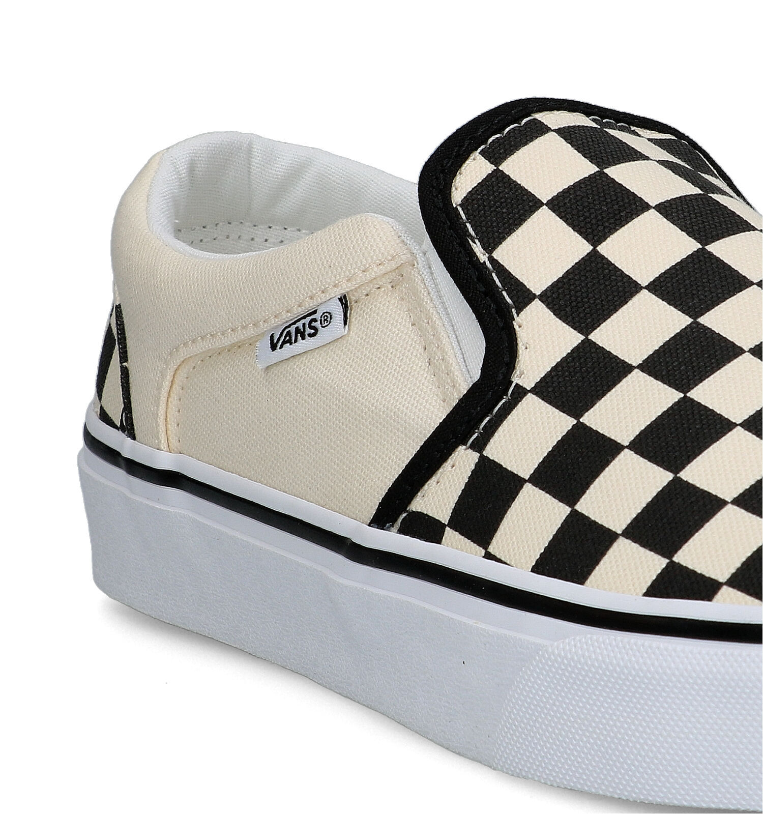 Vans Asher Wit Zwarte Slip on Sneakers Heren Sneakers Online op TORFS.BE