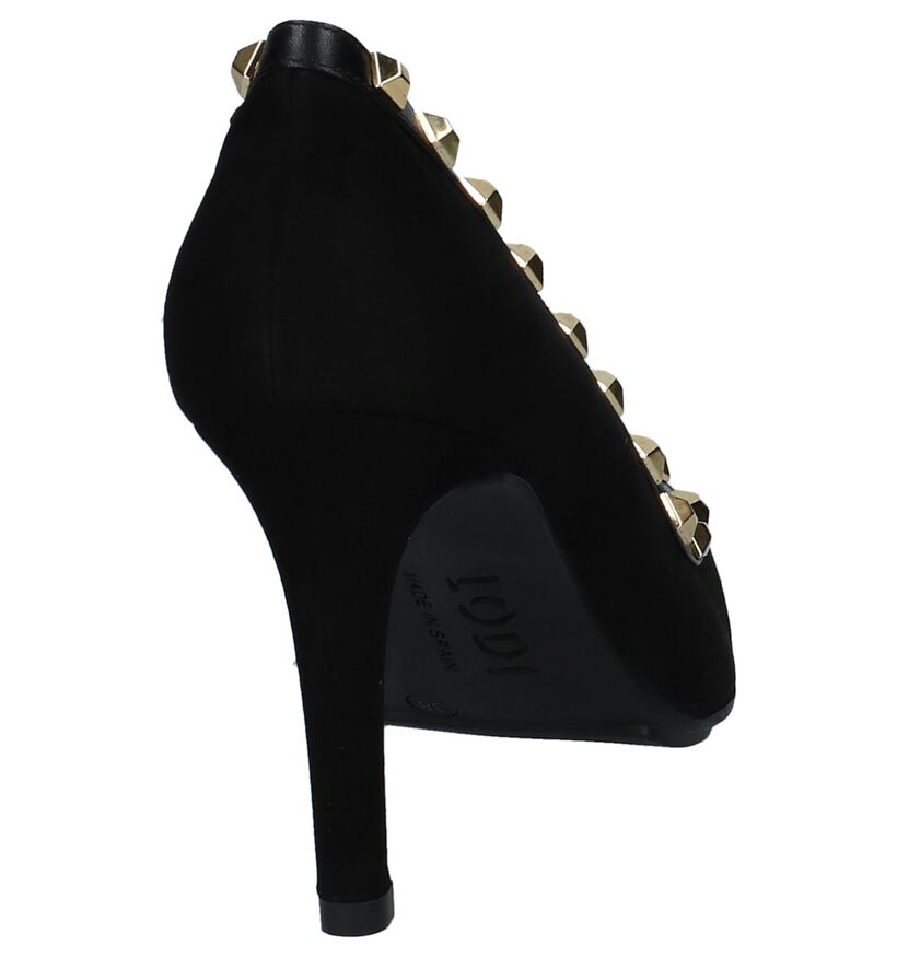 Rode Lodi Relea Pumps met Studs in daim (232101)