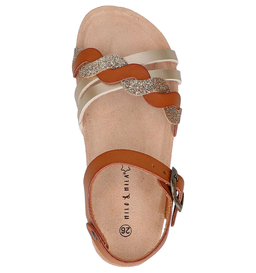 Milo & Mila Cognac Sandalen in kunstleer (272263)