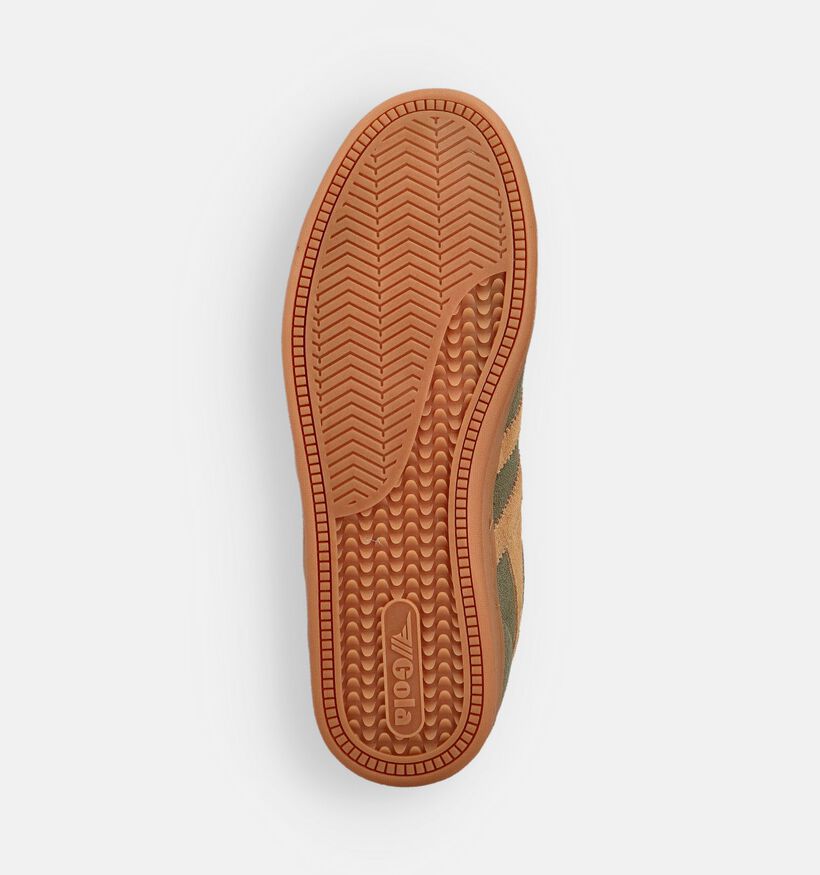 Gola Equipe II Suede Baskets en Vert kaki pour hommes (360708) - pour semelles orthopédiques