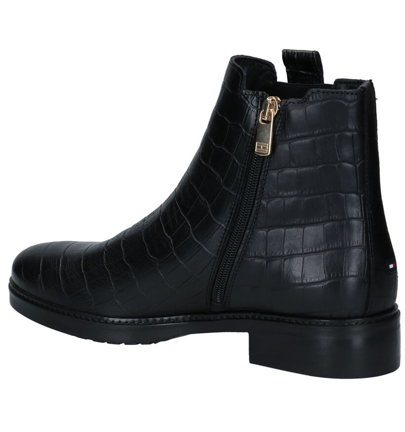 Tommy Hilfiger Croco Look Bottillons en Noir en cuir (281596)