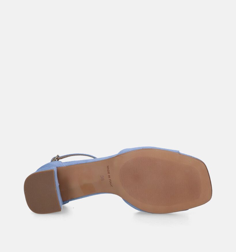 Signatur Sandales avec talon en Bleu pour femmes (341928)