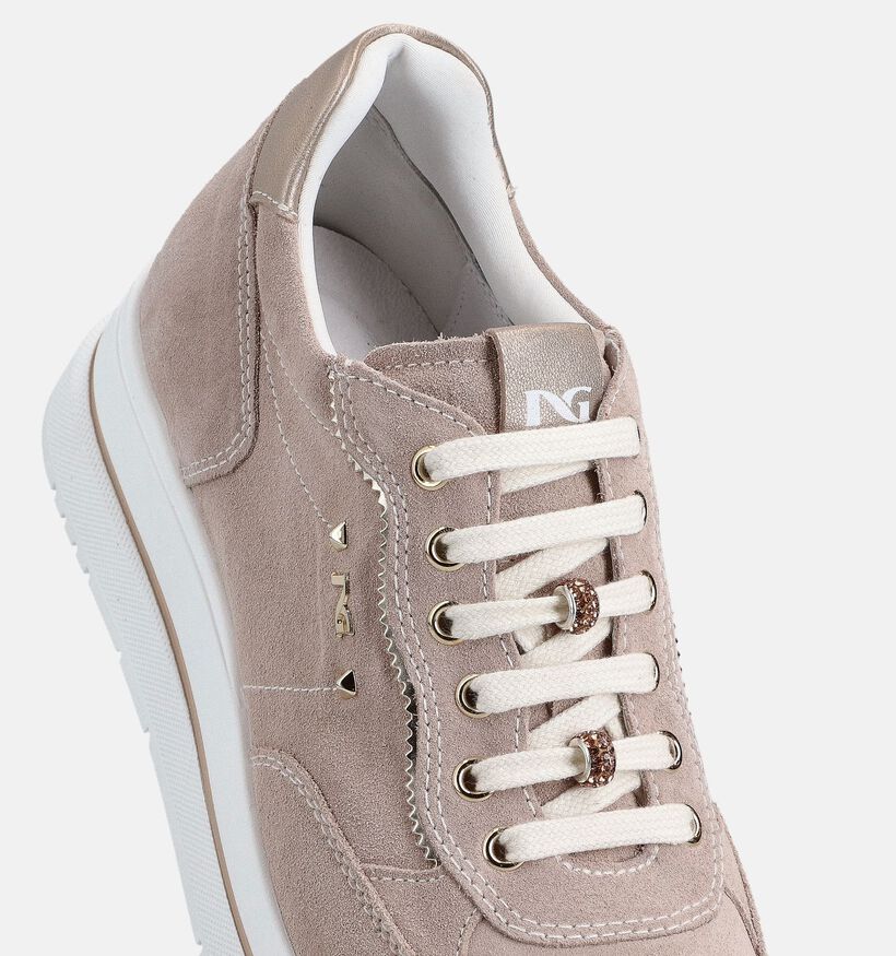 NeroGiardini Donkerbeige Sneakers voor dames (369081) - geschikt voor steunzolen
