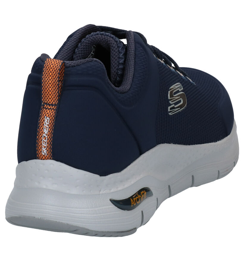 Skechers Arch Fit Blauwe Sneakers in stof (287001)