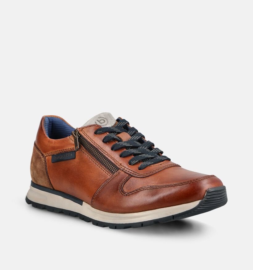 Bugatti Stranger Cognac Schoenen met Veter en Rits voor heren (375968) - geschikt voor steunzolen