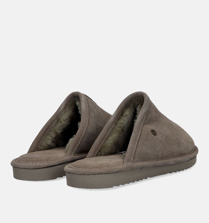Warmbat Barron Kaki Wollen Pantoffels voor heren (330227)