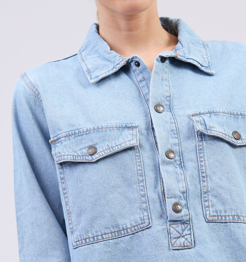 SISTERS POINT Ovea Robe chemise en Bleu Denim pour femmes (363310)