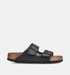 Birkenstock Arizona Soft Footbed Birko-Flor Nu-pieds plates en Noir pour femmes (369566)