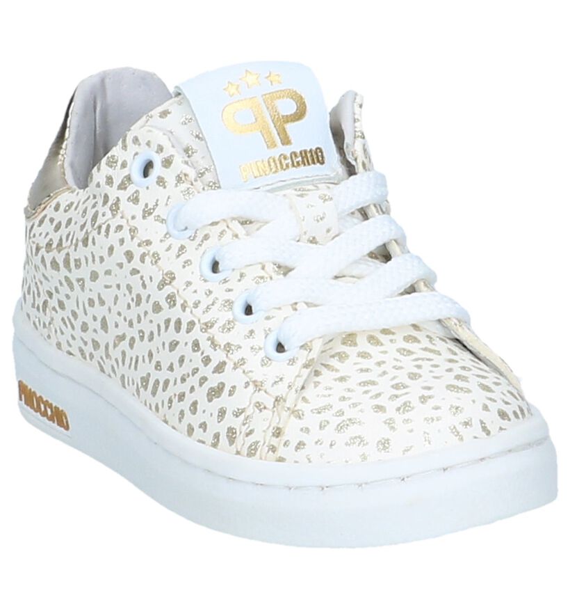 Witte Sneakers met Rits/Veter Pinocchio in leer (246909)