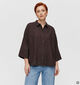Vila Sara Back Detail Chemise en Marron fonc&eacute; pour femmes (379770)