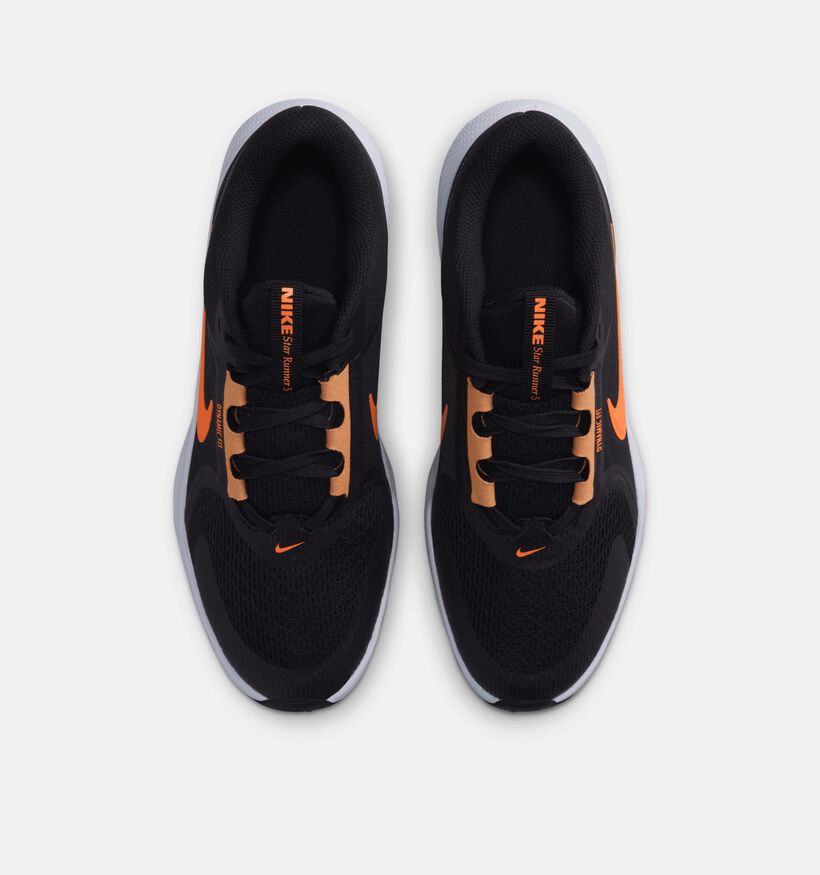 Nike Star Runner 5 Zwarte/Oranje Sneakers voor jongens (364611) - geschikt voor steunzolen