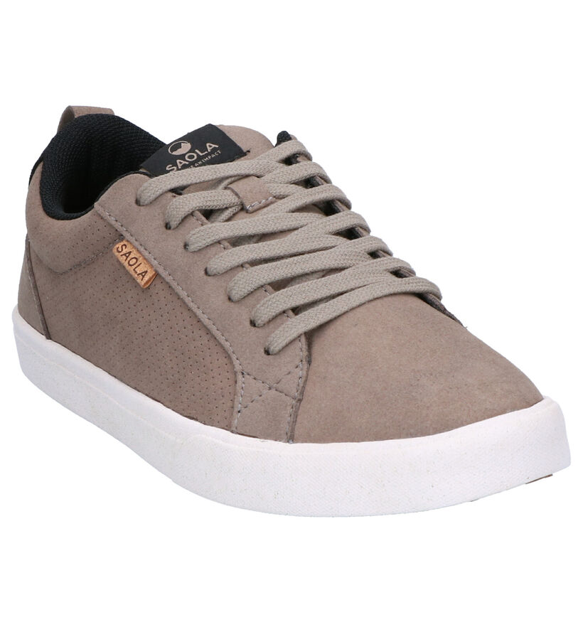 Saola Chaussures basses en Taupe en textile (254276)