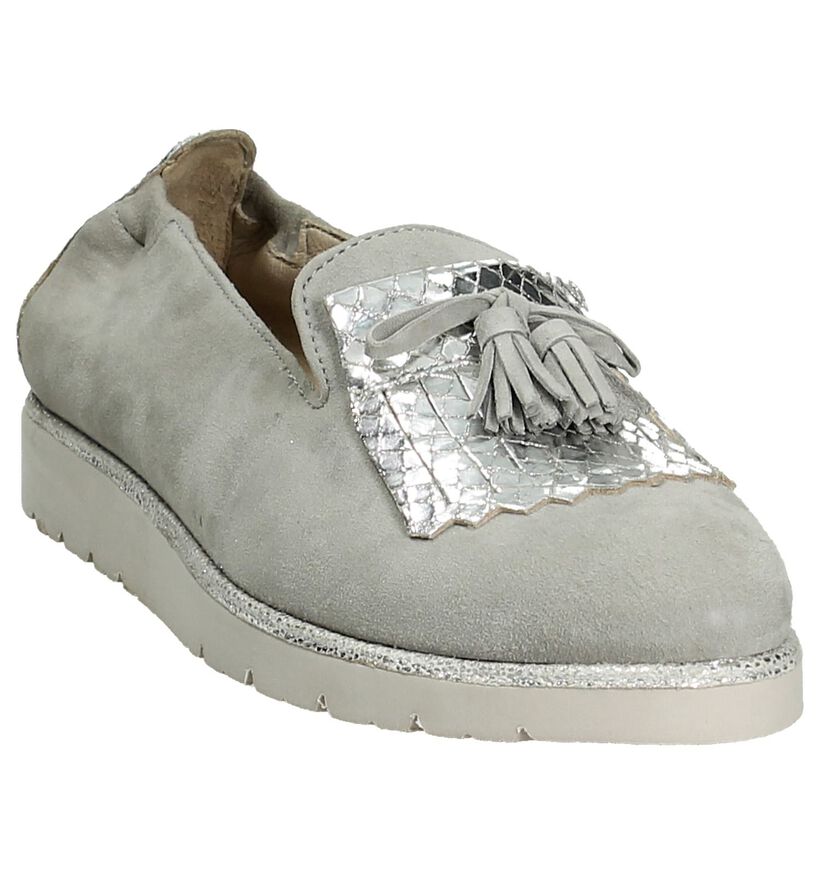 Julia Grey Chaussures slip-on en Taupe en daim (191751)