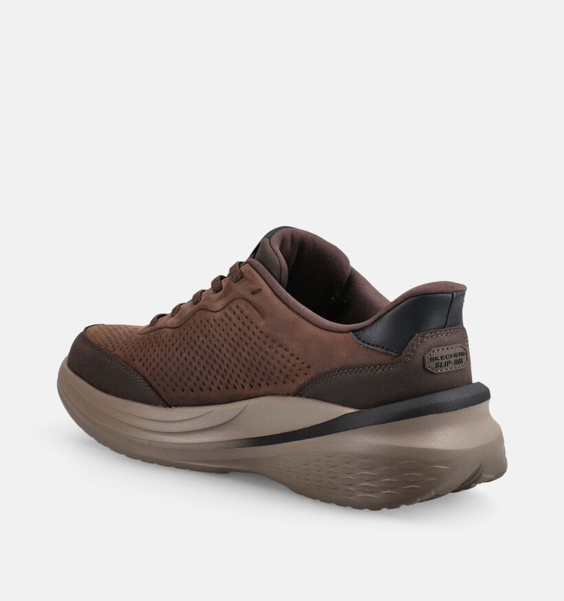 Skechers Slade 2.0 Waybound Baskets basses en Brun fonc&eacute; pour hommes (376898)