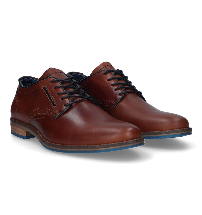 Bullboxer Cognac Geklede Veterschoenen voor heren (334270) - geschikt voor steunzolen