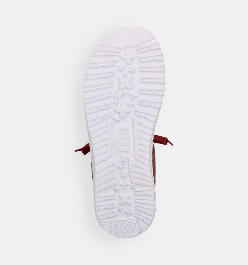 HEYDUDE Wally Stretch Sox Chaussures &agrave; enfiler en Rouge pour hommes (370089) - pour semelles orthop&eacute;diques