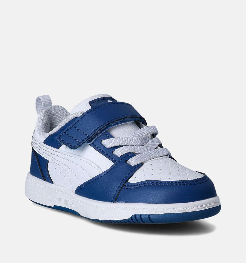 Puma Rebound V6 Lo Baskets en Bleu pour garçons, filles (350378) - pour semelles orthopédiques