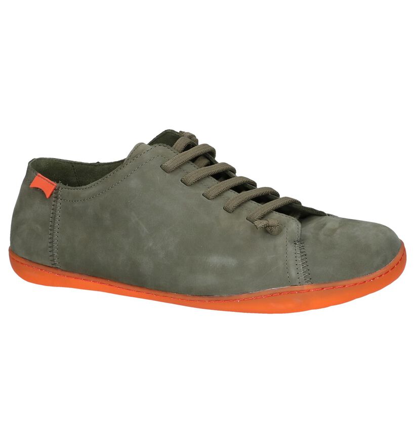 Kaki Instappers Camper Peu in nubuck (244555)