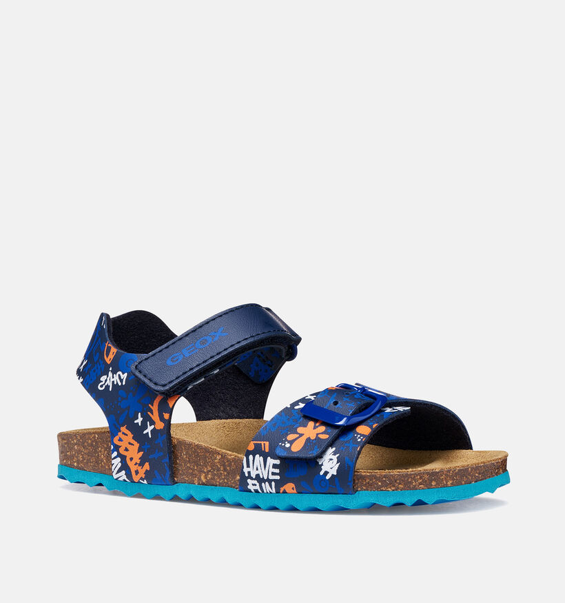 Geox J Ghita Sandales en Bleu fonc&eacute; pour gar&ccedil;ons (368860)
