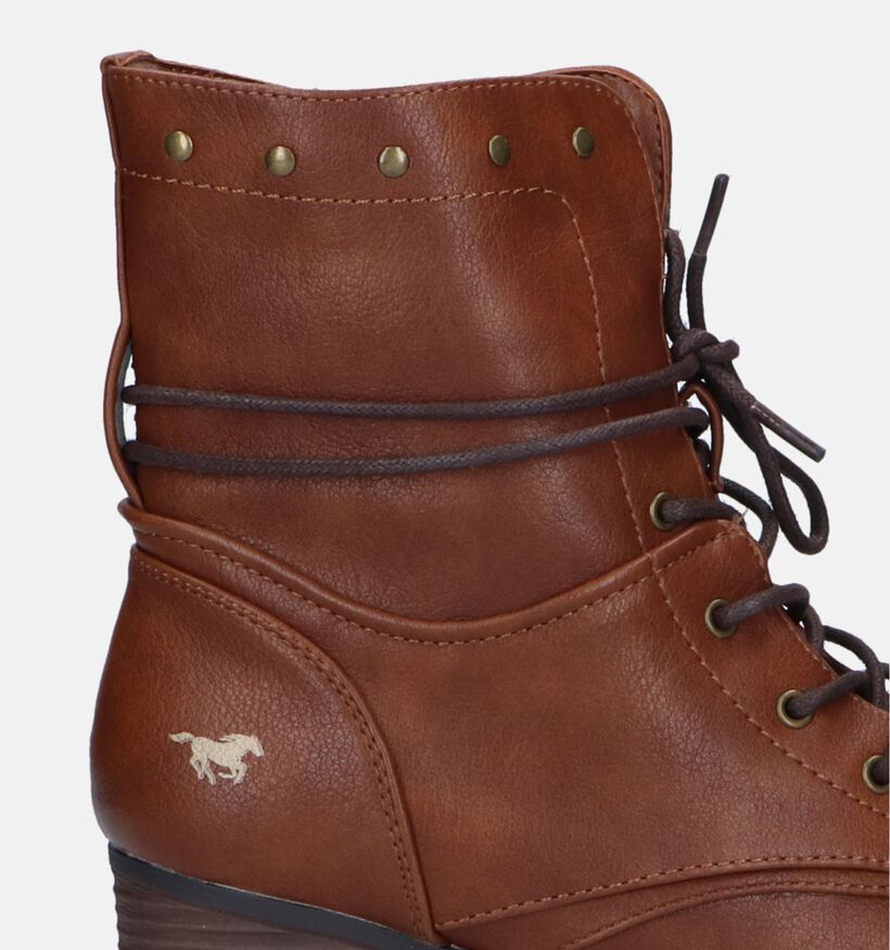 Mustang Bottines à lacets en Cognac pour femmes (331729)