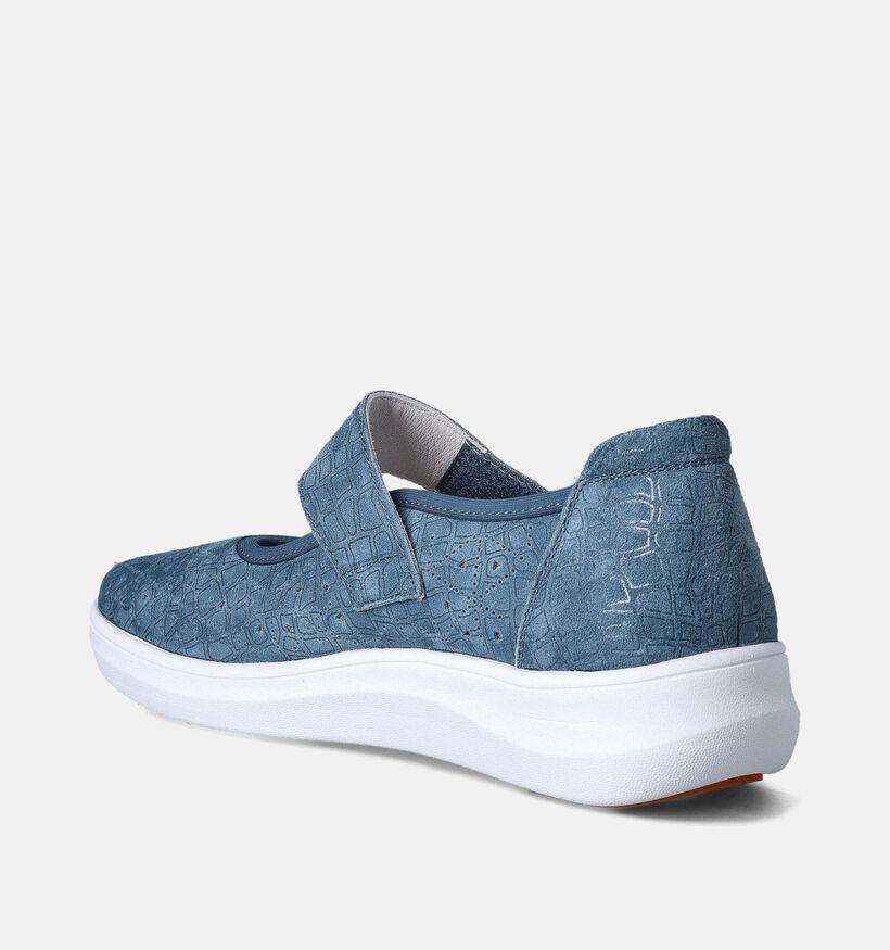 G-Comfort Blauwe Comfortschoenen met Band voor dames (357727) - geschikt voor steunzolen