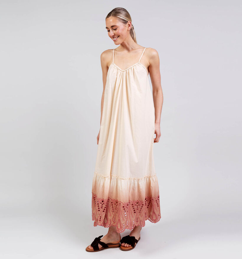 Rue Mazarine Playa Beige/Oudroze Lange Jurk voor dames (375870)