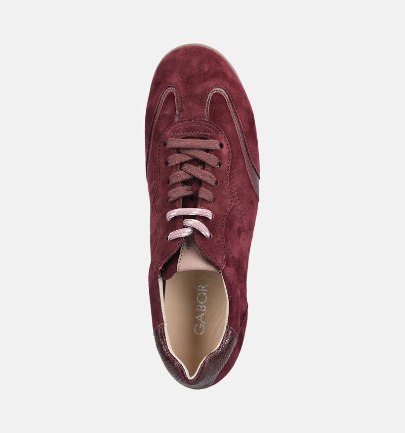Gabor Bordeaux Sneakers voor dames (376992) - geschikt voor steunzolen