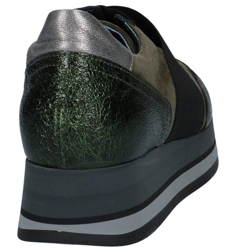 Tine's Baskets basses en Vert kaki en daim (233954)