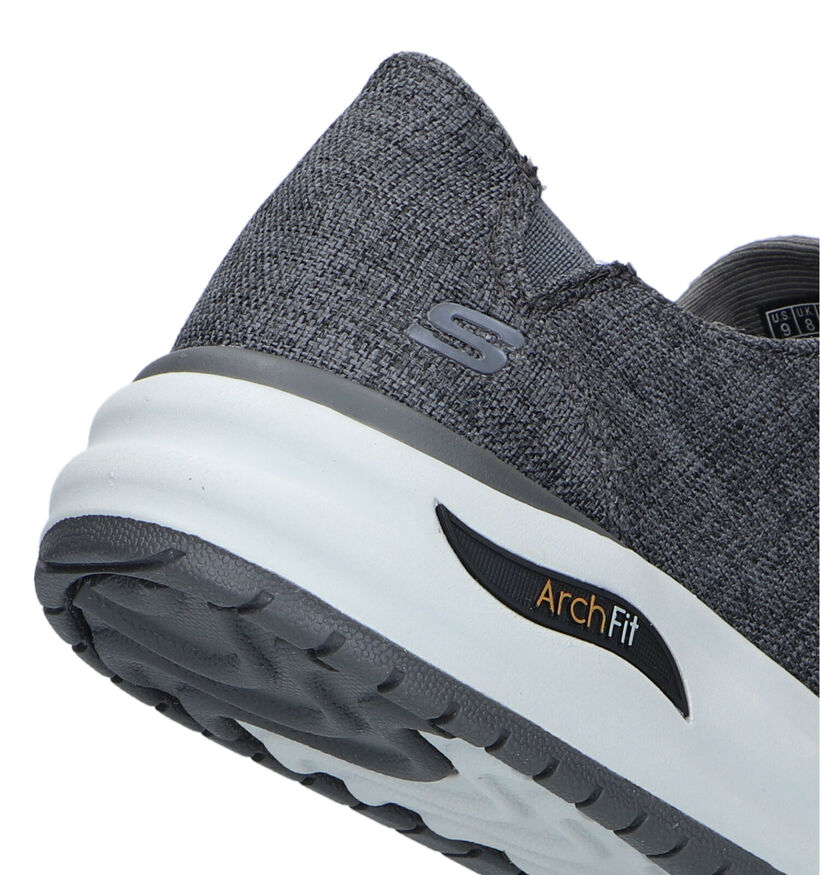 Skechers Arch Fit Melo Tandro Grijze Instappers voor heren (323031) - geschikt voor steunzolen