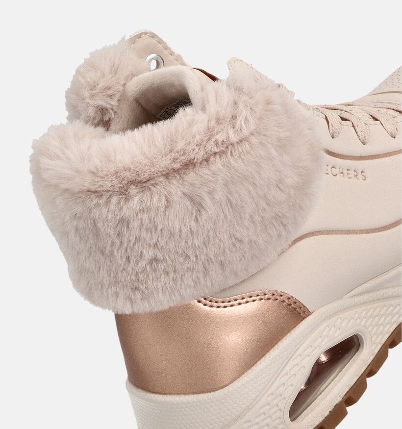 Skechers Uno Rugged Fall Shimmer Witte/Roze Boots met Veter voor dames (377984) - geschikt voor steunzolen