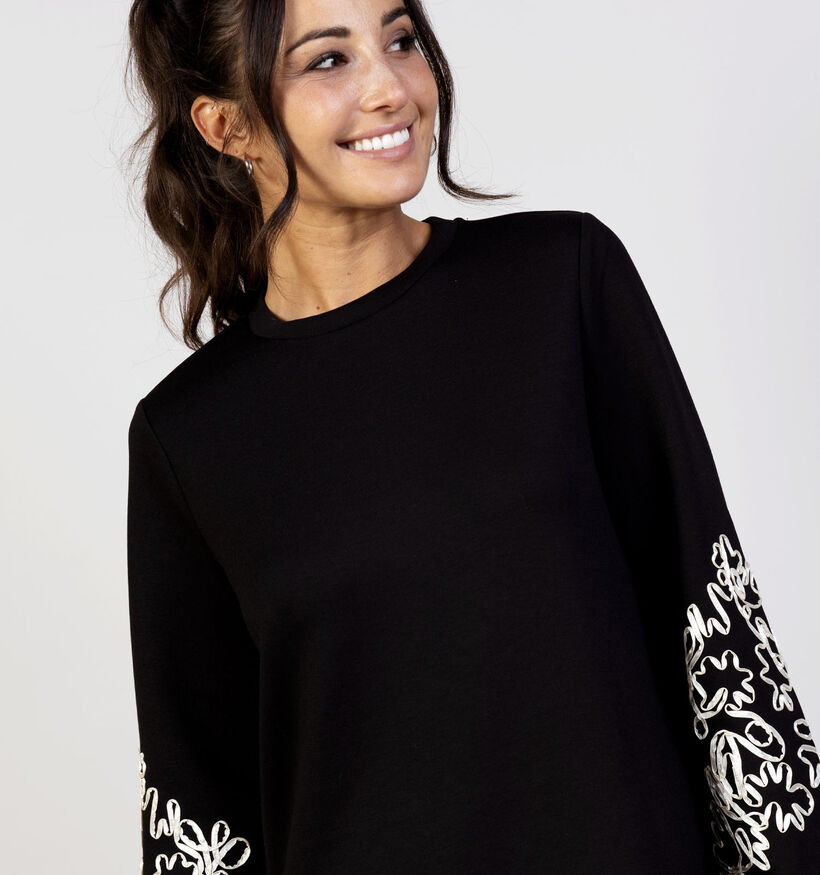 Vila Siffi Embellished Zwarte Sweaterjurk voor dames (365588)