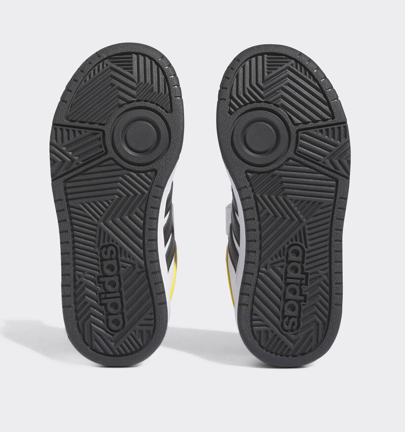 adidas Hoops 3.0 Baskets en Blanc/Jaune pour filles, garçons (366070) - pour semelles orthopédiques