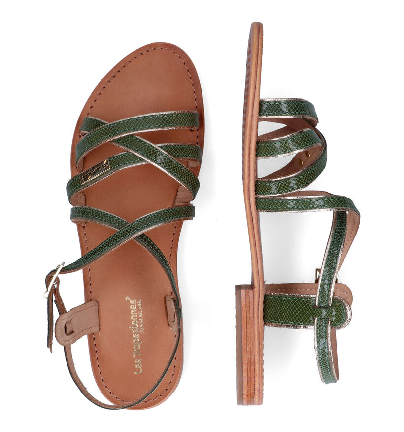 Les Tropeziennes Hapix Sandales en Vert en cuir (308551)