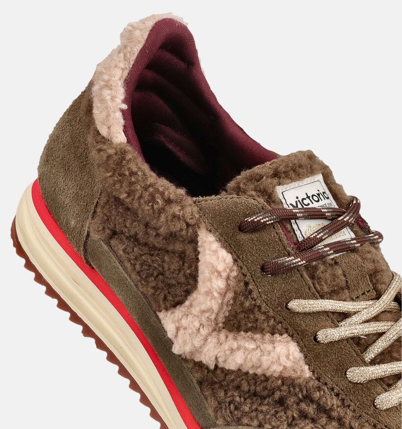 Victoria Kakigroene Veterschoenen voor dames (378888) - geschikt voor steunzolen