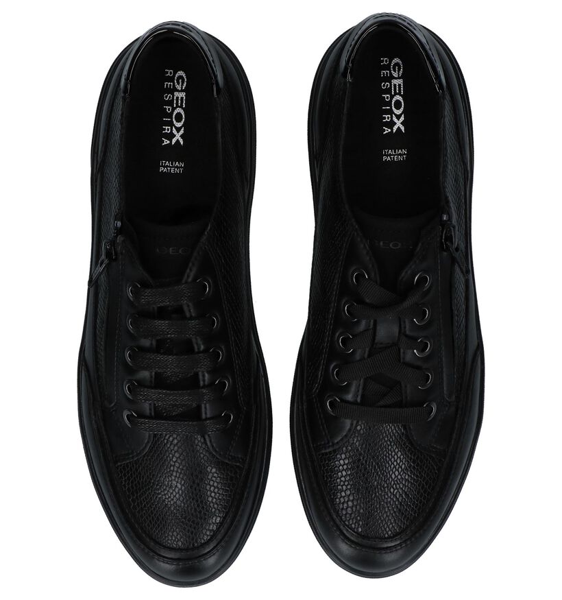 Geox Chaussures à lacets en Noir en imitation cuir (223040)