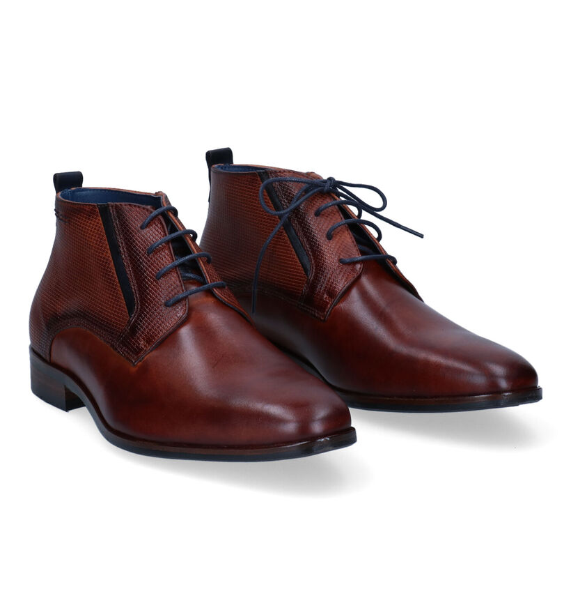 Berkelmans Estoril Chaussures habillées en Cognac pour hommes (308888) - pour semelles orthopédiques