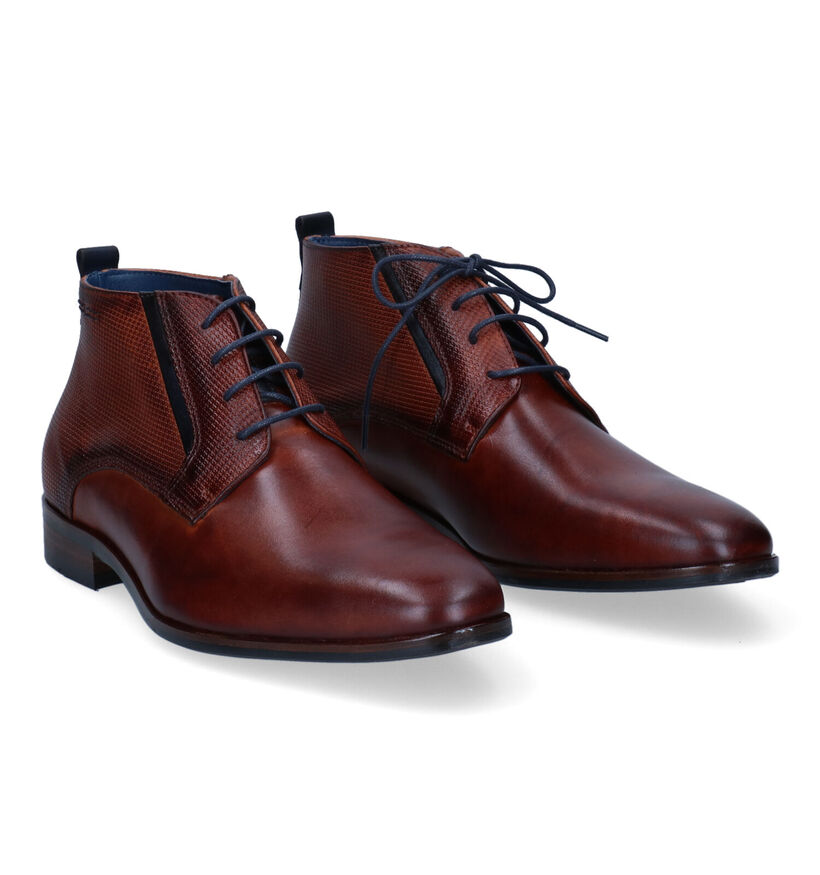 Berkelmans Estoril Chaussures habillées en Cognac pour hommes (342914) - pour semelles orthopédiques
