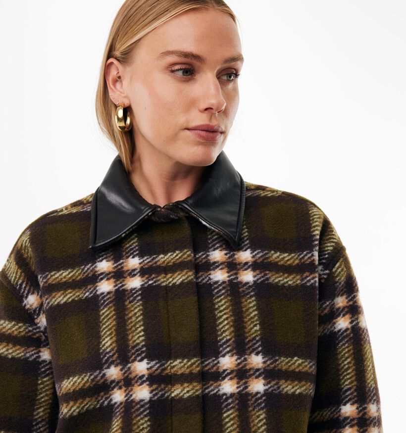 Mexx Check Overshirt Donkergroene Geruite Jas voor dames (380216)