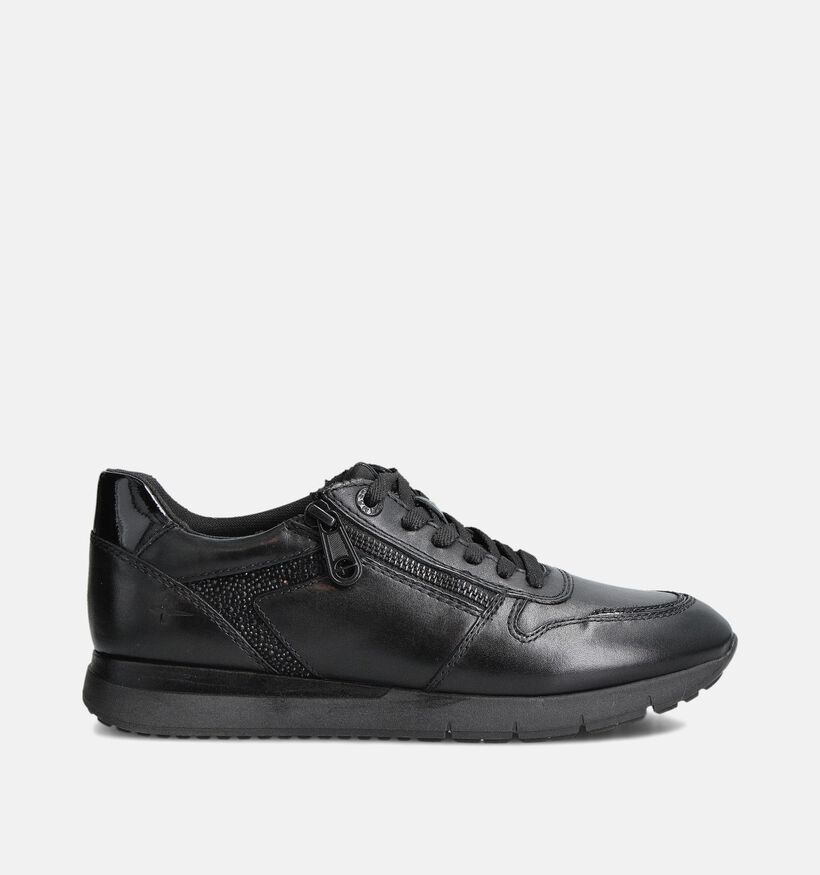 Tamaris Comfort Zwarte Rits-veterschoenen voor dames (360414) - geschikt voor steunzolen