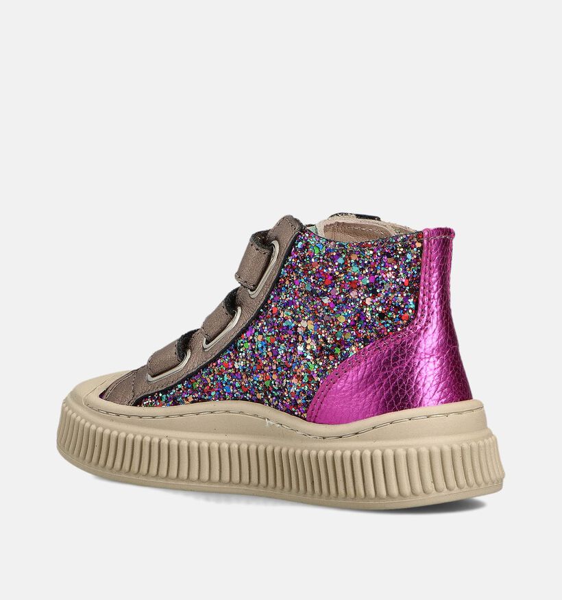 Beberlis Bronzen/Roze Hoge Sneakers voor meisjes (364583) - geschikt voor steunzolen