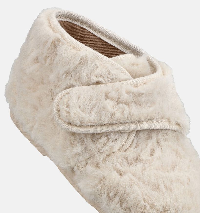 Little David Pantoufles en Ecru pour filles (381109) - pour semelles orthop&eacute;diques