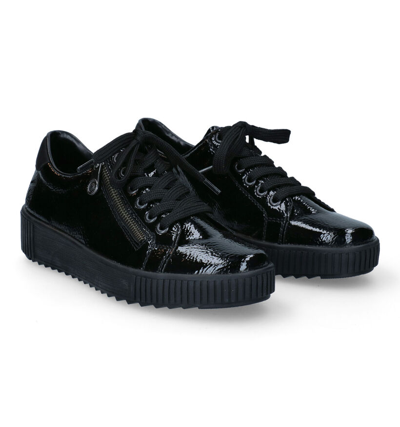 Rieker Zwarte Veterschoenen in kunstleer (297921)