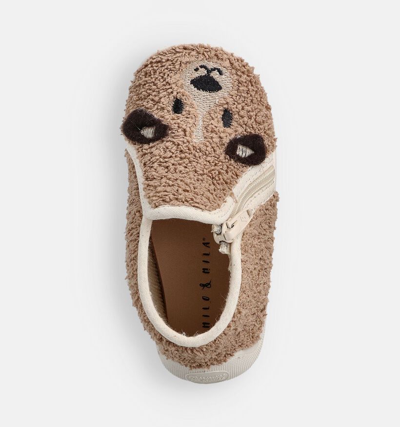 Milo & Mila Puppy Bruine Pantoffels Teddy voor meisjes (374939) - geschikt voor steunzolen