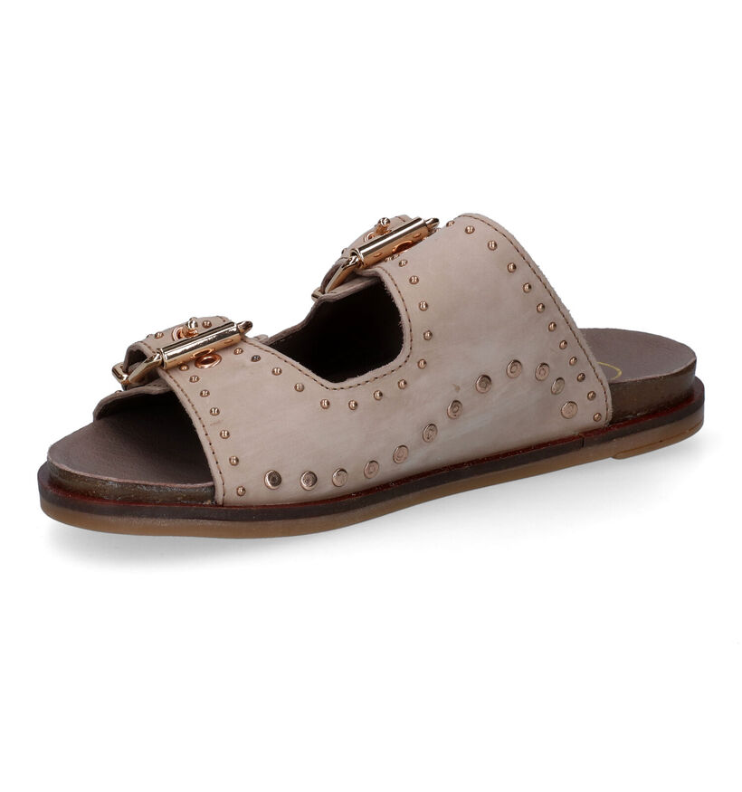 Poelman Nu-pieds plates en Taupe pour femmes (310317)