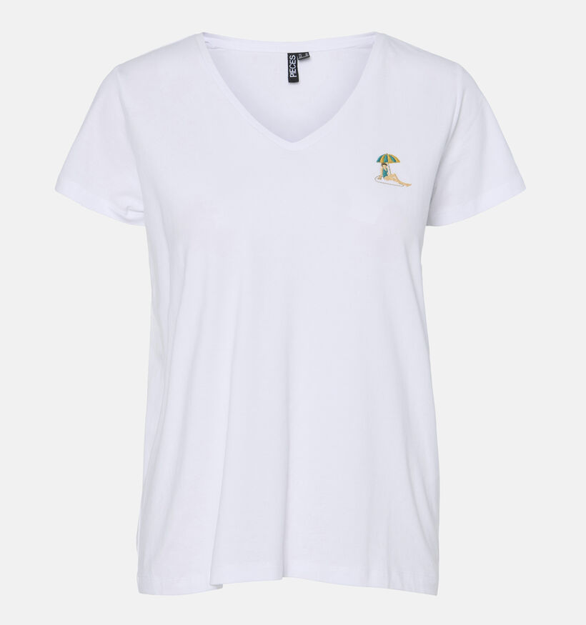 Pieces Tilly T-shirt en Blanc pour femmes (357375)