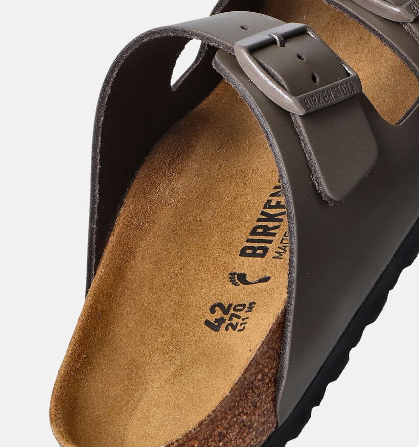Birkenstock Arizona Natural Leather Nu-pieds en Vert Khaki pour hommes (351078)