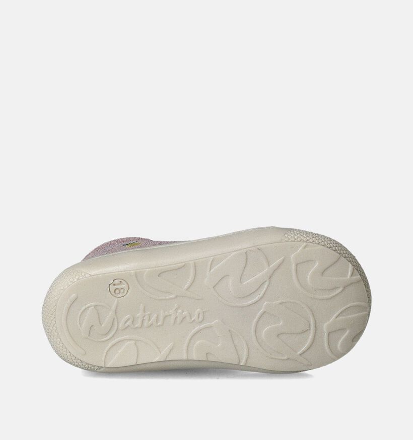 Naturino Cocoon Suede Embroidery Roze Babyschoentjes voor meisjes (359959) - geschikt voor steunzolen