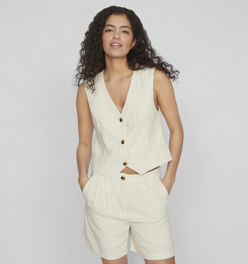 Vila Molie Blazer sans manches en Écru pour femmes (342956)