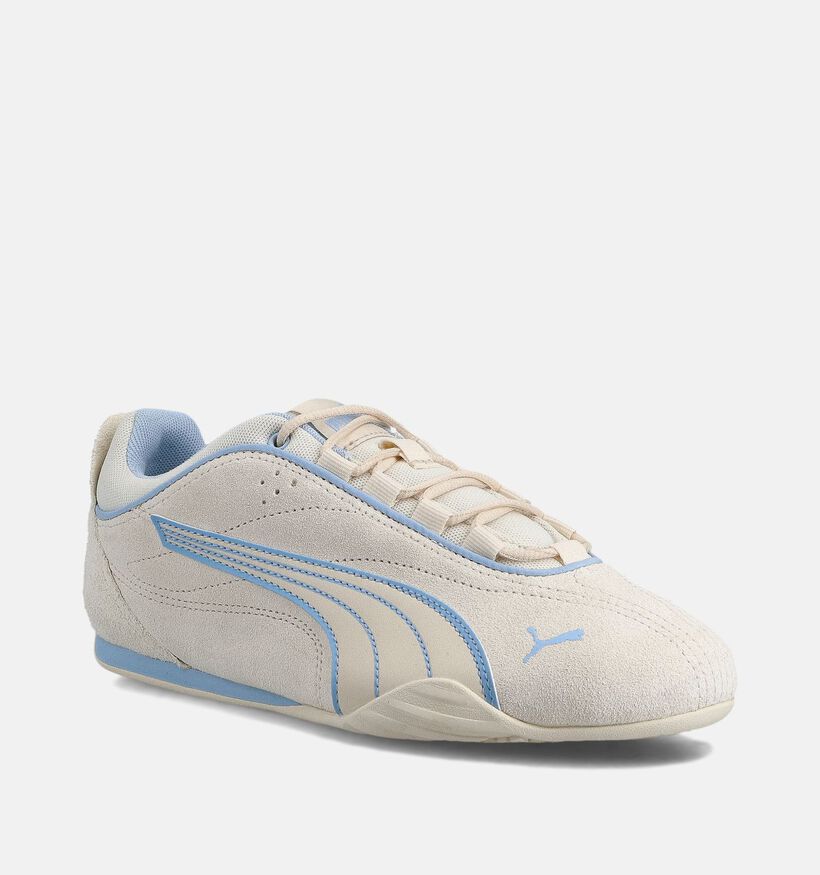 Puma Catch Sole Ecru/Lichtblauwe Sneakers voor dames (359146) - geschikt voor steunzolen