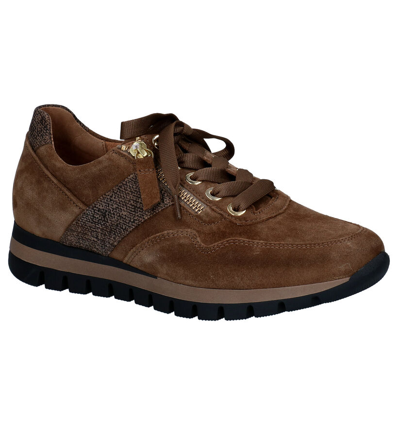 Gabor OptiFit Cognac Veterschoenen in daim (297426)